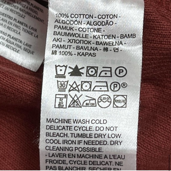 Levis Elliot Utility Long Sleeves Shirt Sz S Red Corduroy Oversized Button Up - Picture 10 of 10